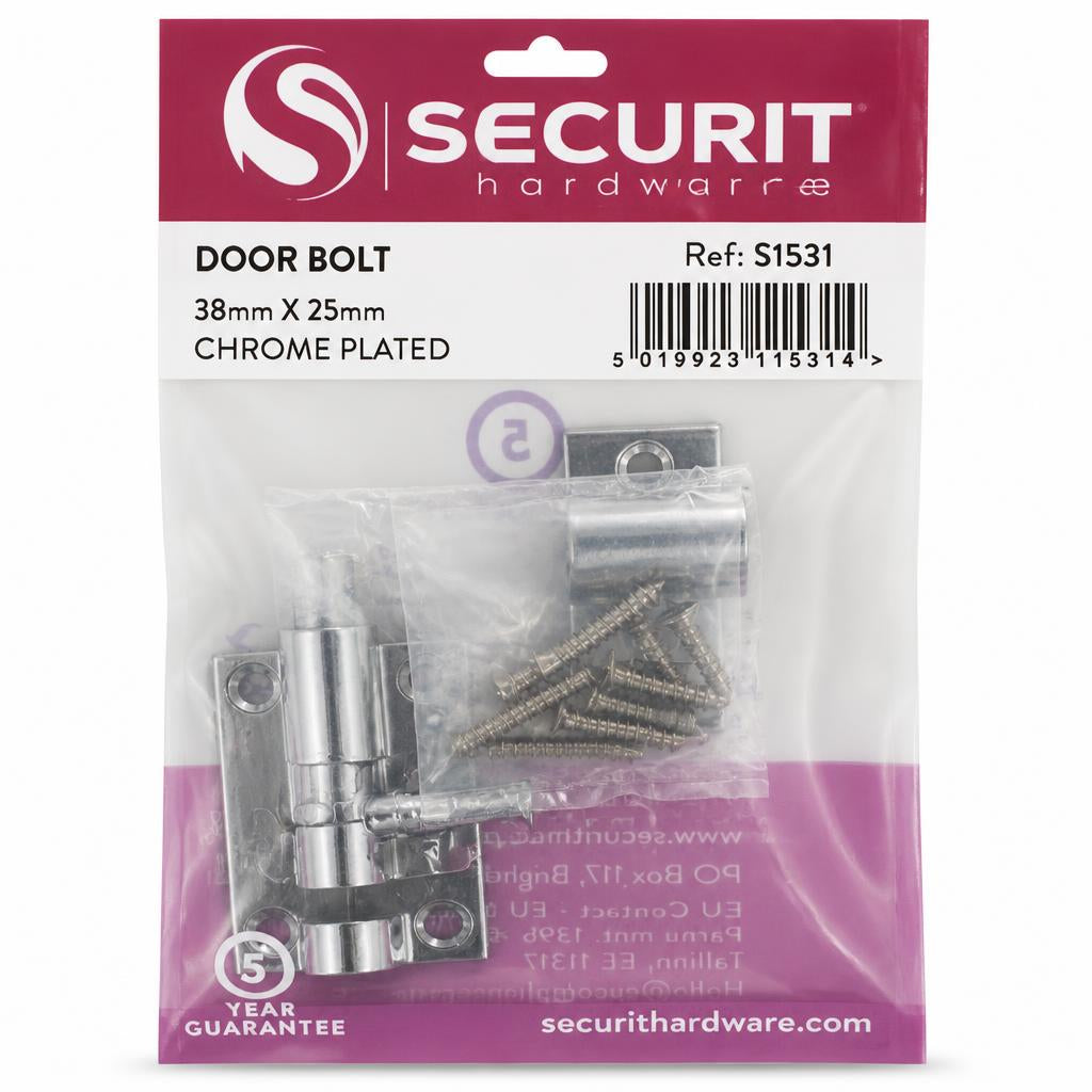 Securit Door Bolt packaging back view