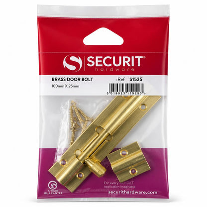 Securit Brass Door Bolt packaging back