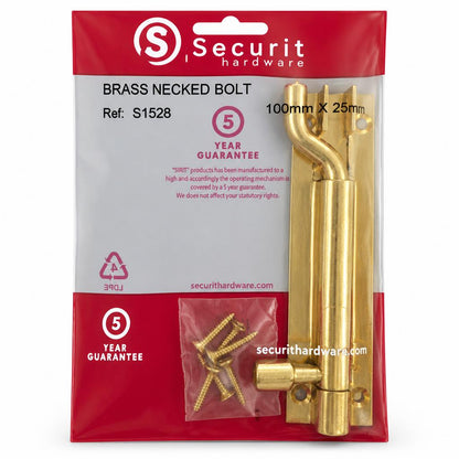 Securit Brass Necked Bolt packaging back view