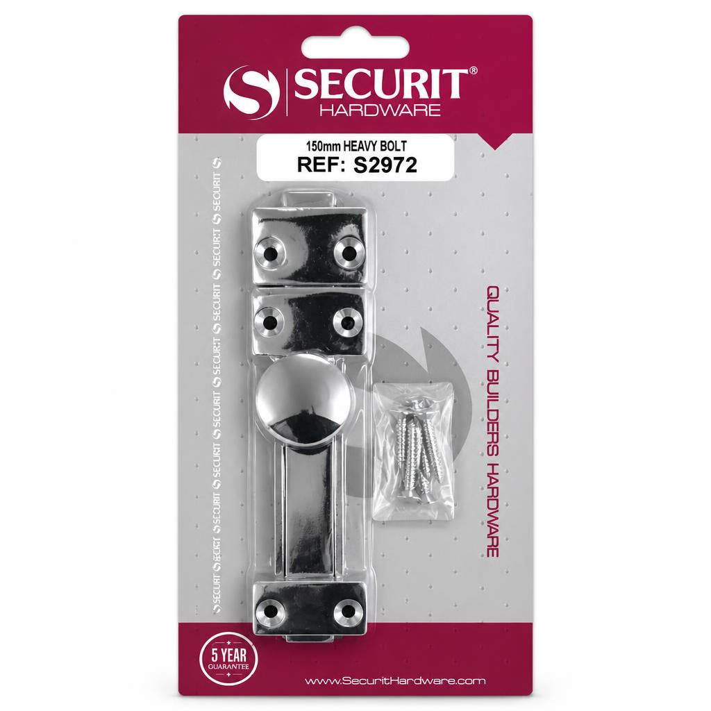 Securit Hardware 150mm Heavy Bolt with packaging