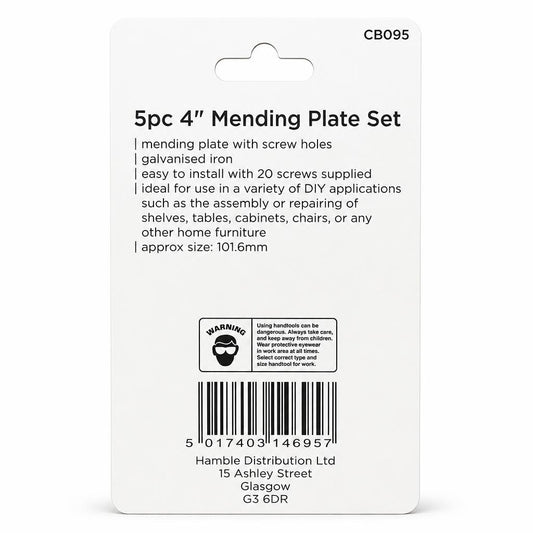 Blackspur 5pc Mending Plate Set packaging back