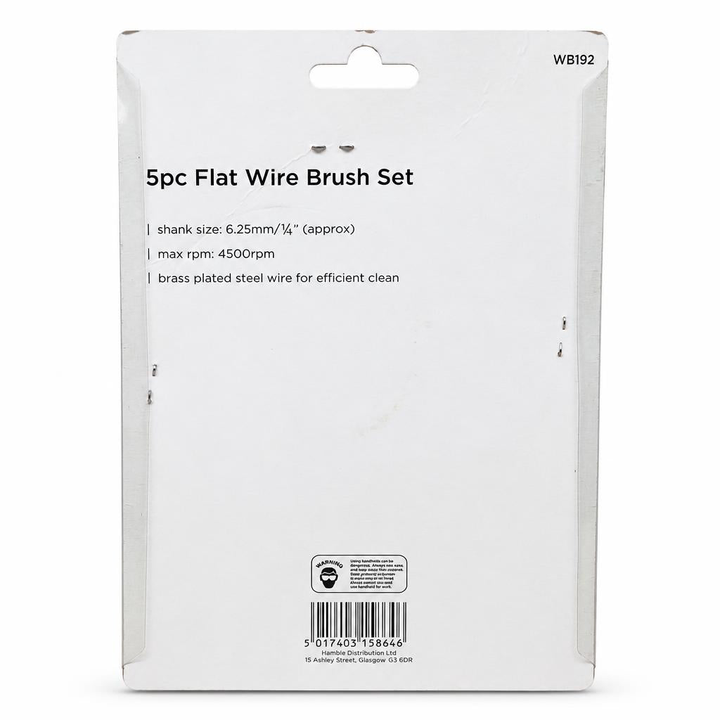 Blackspur 5pc Flat Wire Brush Set packaging back