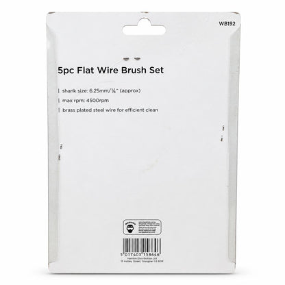 Blackspur 5pc Flat Wire Brush Set packaging back
