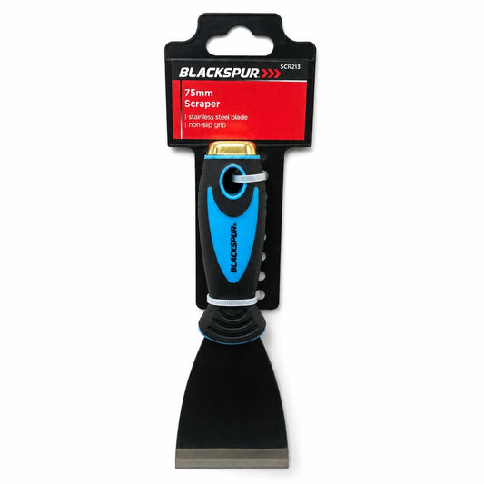 Blackspur 75mm scraper with non-slip grip packaging