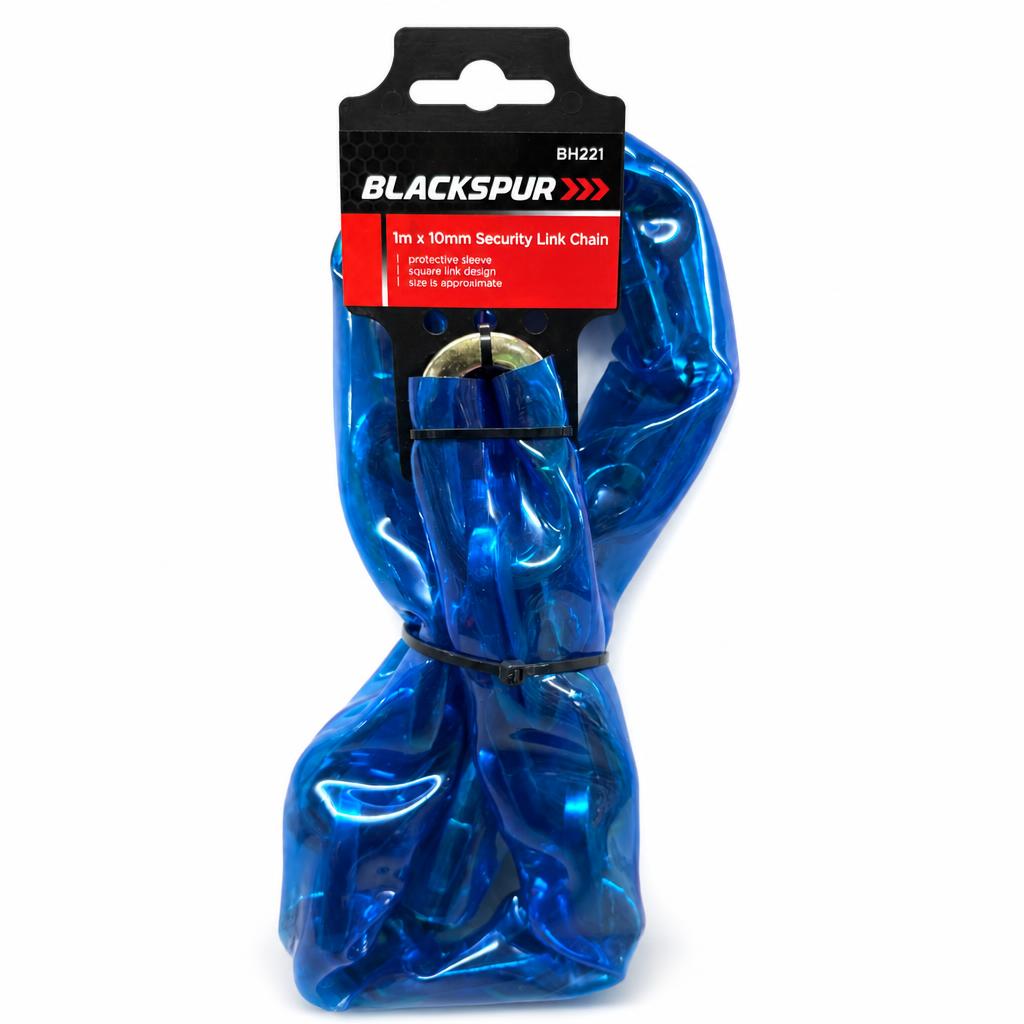 Blackspur Security Link Chain in blue packaging