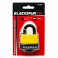 Front view of Blackspur Weatherproof Laminated Steel Padlock packaging
