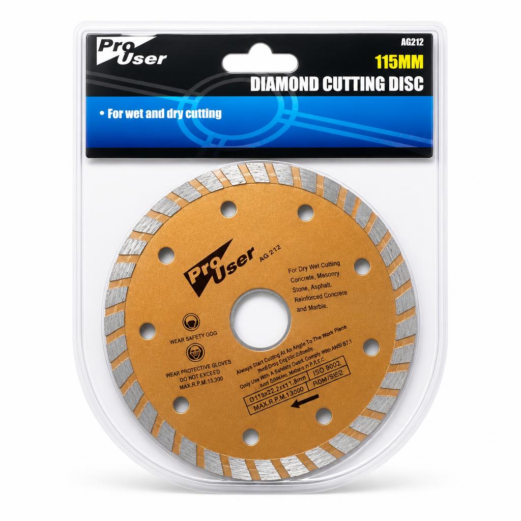 Pro User Diamond Cutting Disc 115mm packaging front view