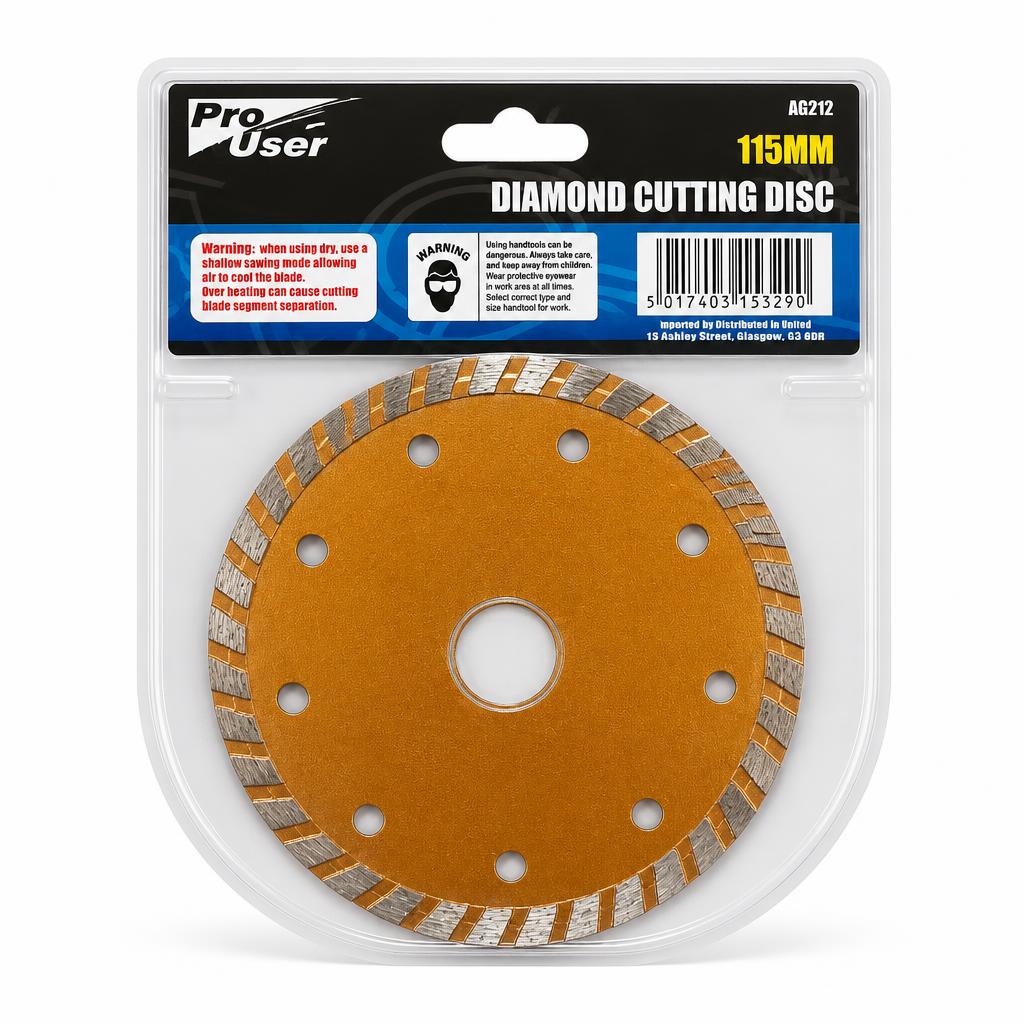 Pro User Diamond Cutting Disc 115mm packaging back view