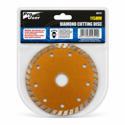 Pro User Diamond Cutting Disc 115mm packaging back view