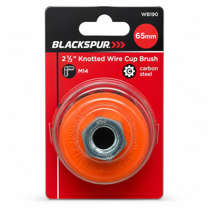 Blackspur Knotted Wire Cup Brush packaging front view