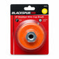 Front view of Blackspur 4" Knotted Wire Cup Brush in packaging
