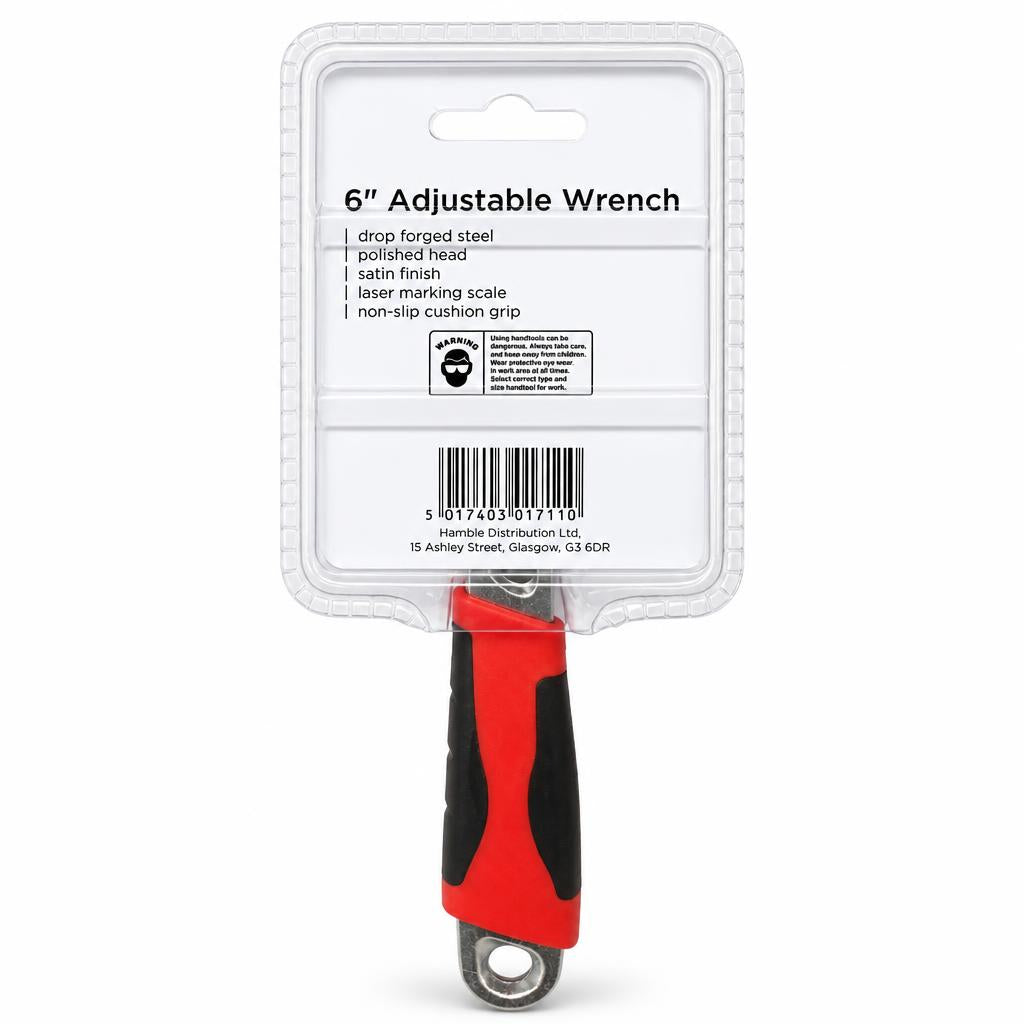 Back view of Blackspur Adjustable Wrench packaging