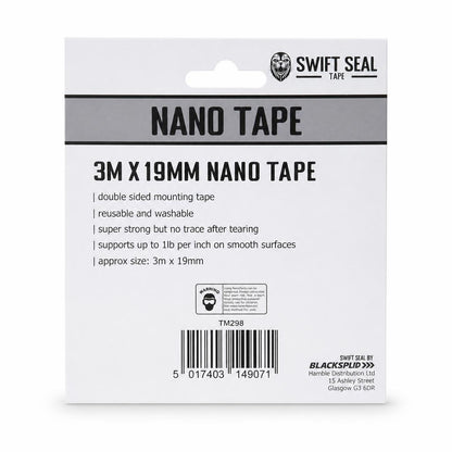 Swift Seal Nano Tape back packaging with details