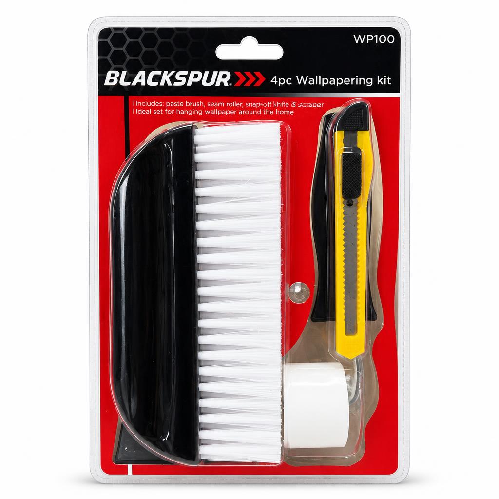 Front view of Blackspur 4pc Wallpapering Kit packaging
