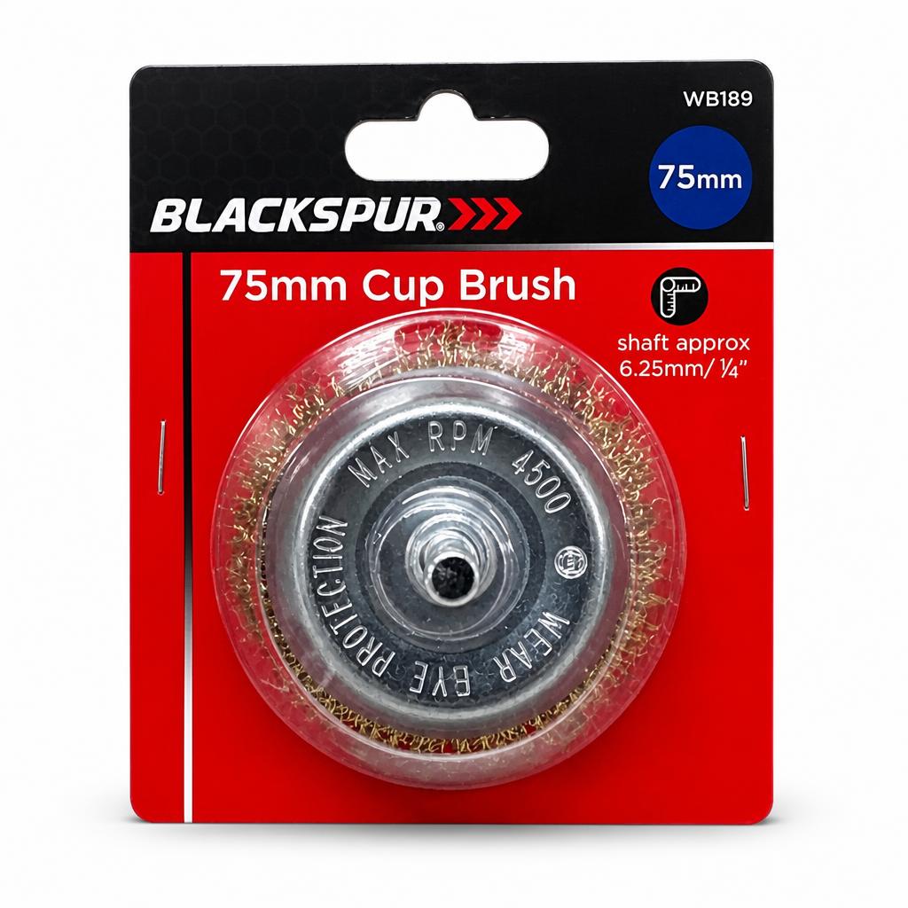 Blackspur 75mm Cup Brush packaging