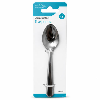 Ashley Housewares Stainless Steel Teaspoon on card packaging