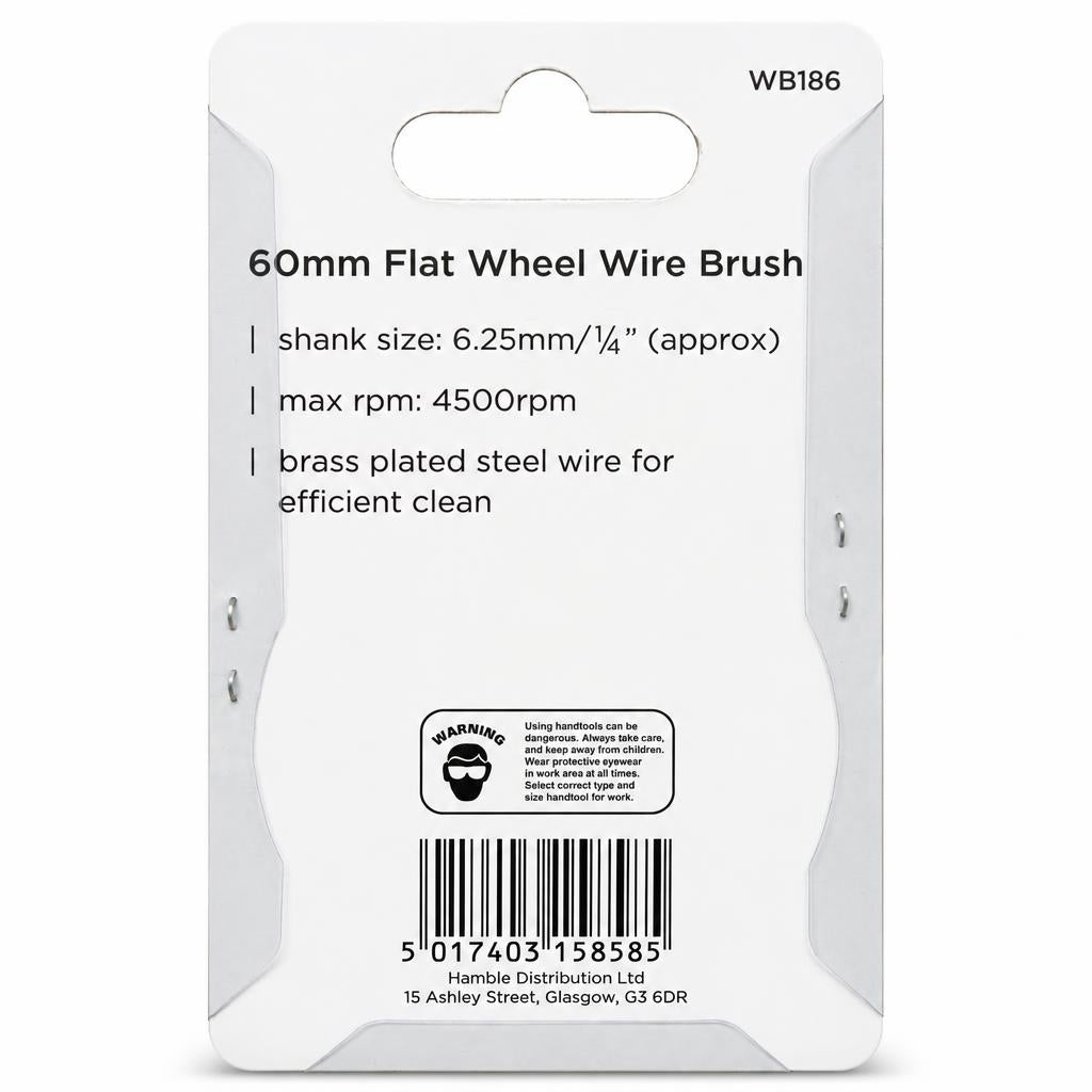 Blackspur 60mm Flat Wheel Wire Brush packaging back