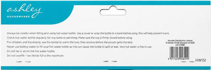 Ashley Housewares Hot Water Bottle packaging back view