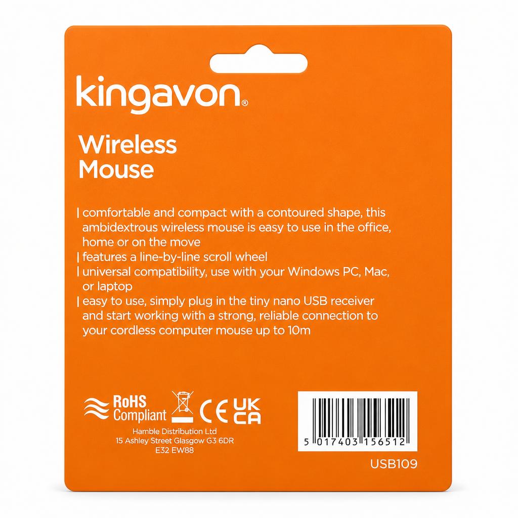 Kingavon Wireless Mouse packaging back