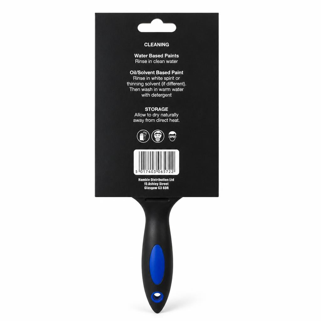 Back of Pro User Paint Brush detailing cleaning instructions