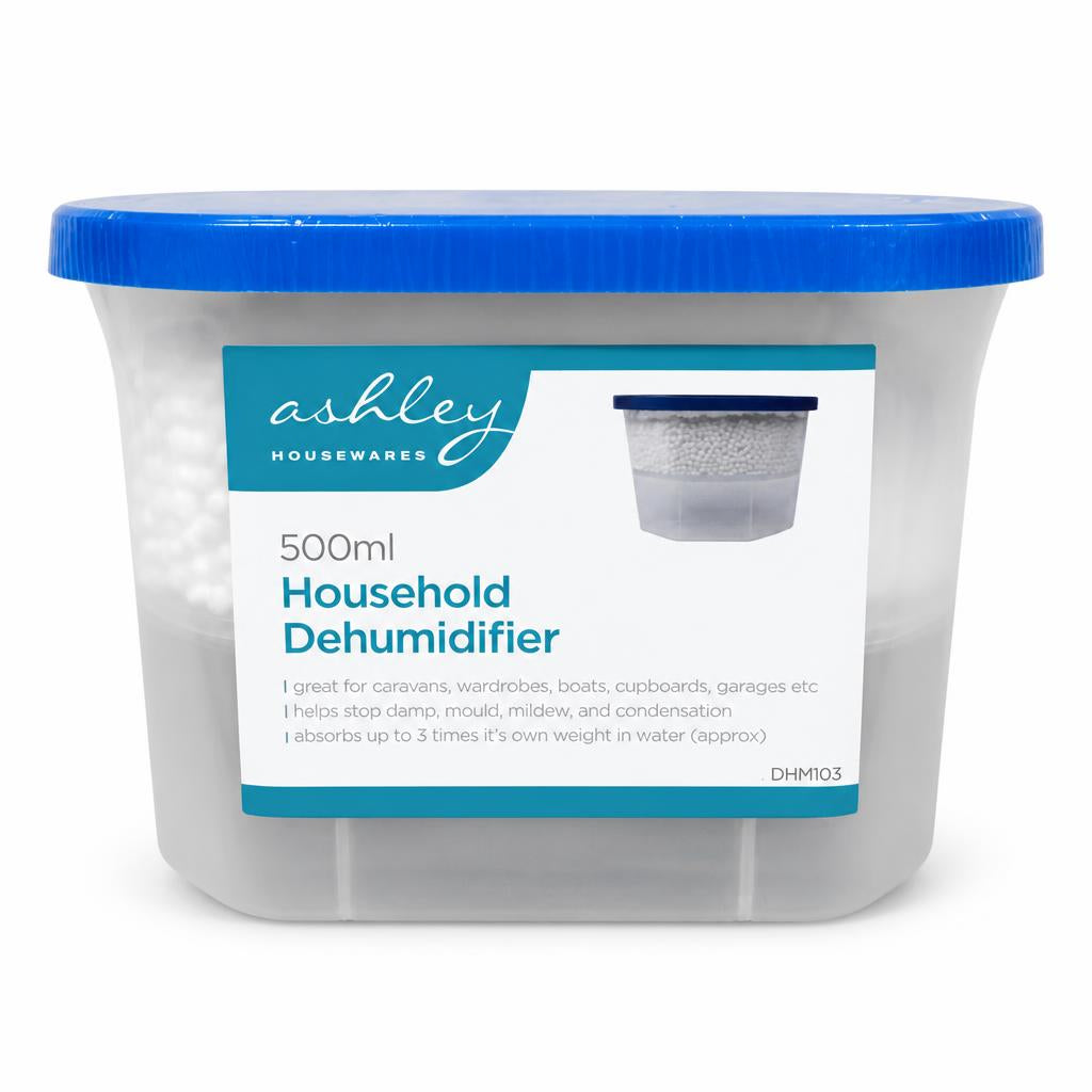 Ashley Housewares 500ml Household Dehumidifier container with blue lid