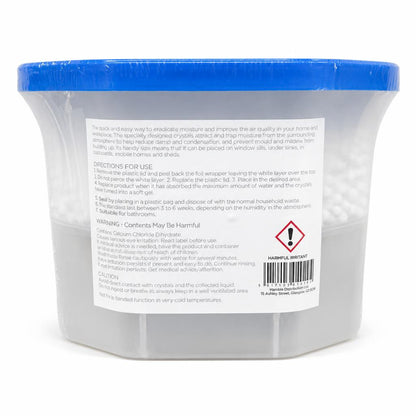 Back view of Ashley Housewares 500ml Household Dehumidifier with instructions