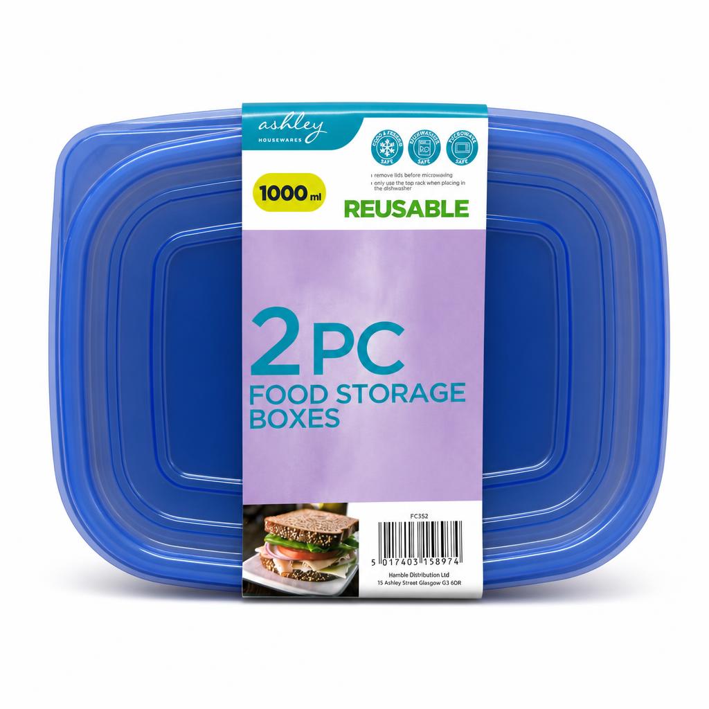 Top view of Ashley Housewares Food Storage Box packaging