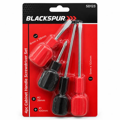 Blackspur 4pc Cabinet Handle Screwdriver Set packaging