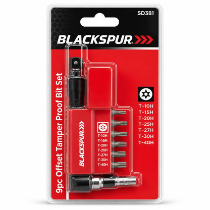 Blackspur 9pc Offset Tamper Proof Bit Set packaging front view