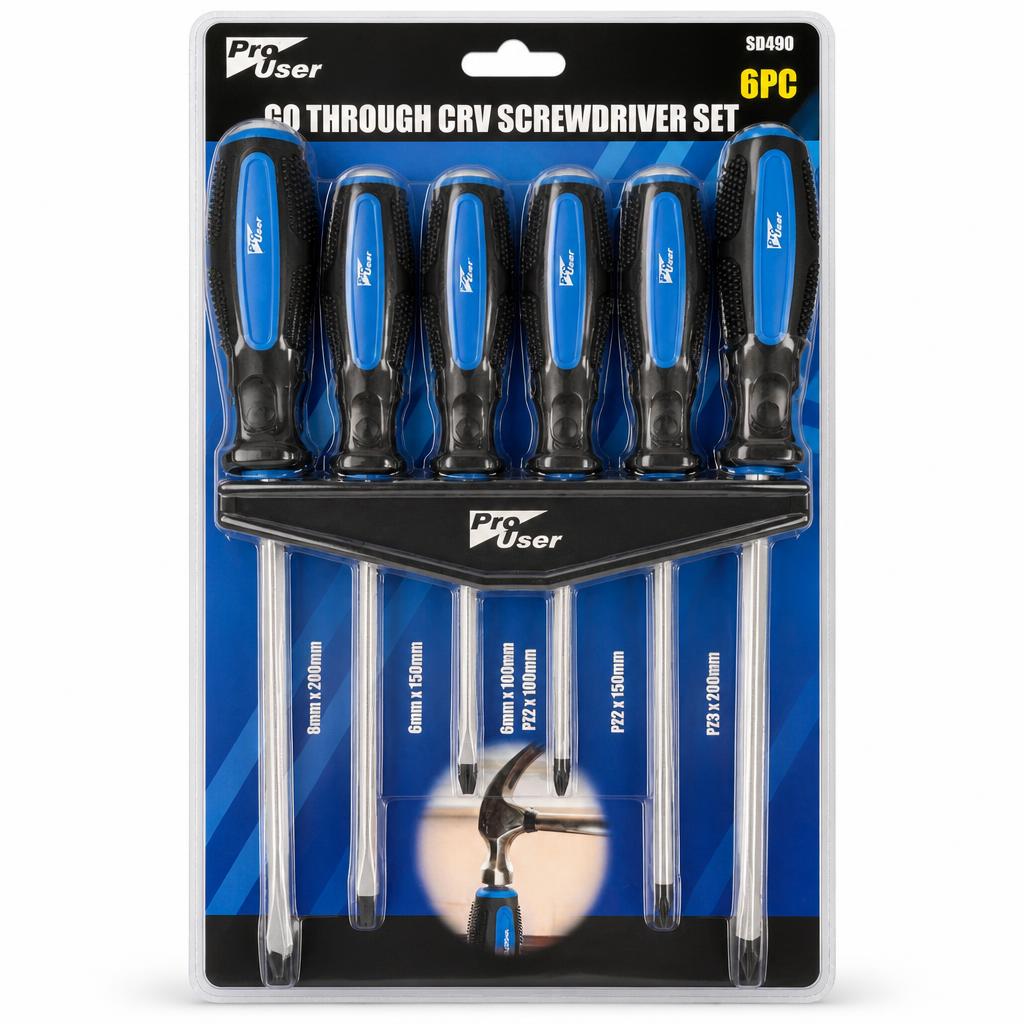 Pro User Go Through CRV Screwdriver Set in packaging