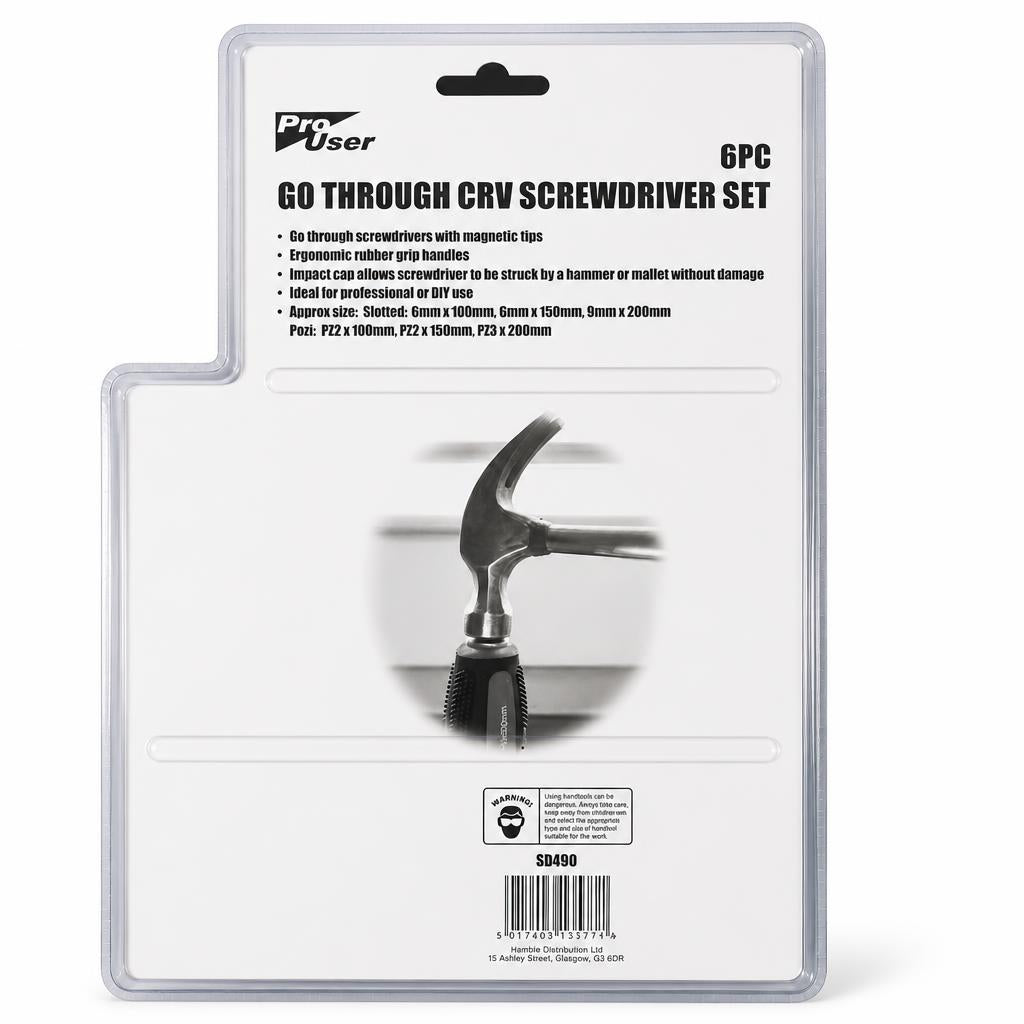 Back packaging details of Pro User Go Through CRV Screwdriver Set