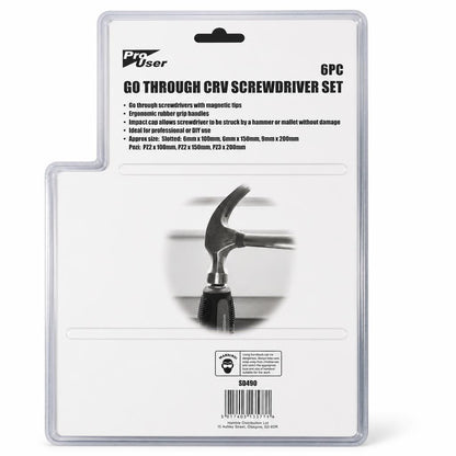 Back packaging details of Pro User Go Through CRV Screwdriver Set