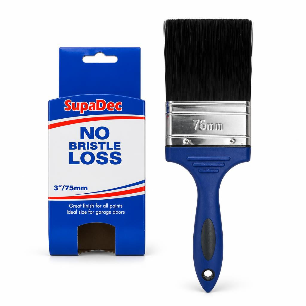 SupaDec No Bristle Loss Paint Brush with packaging open