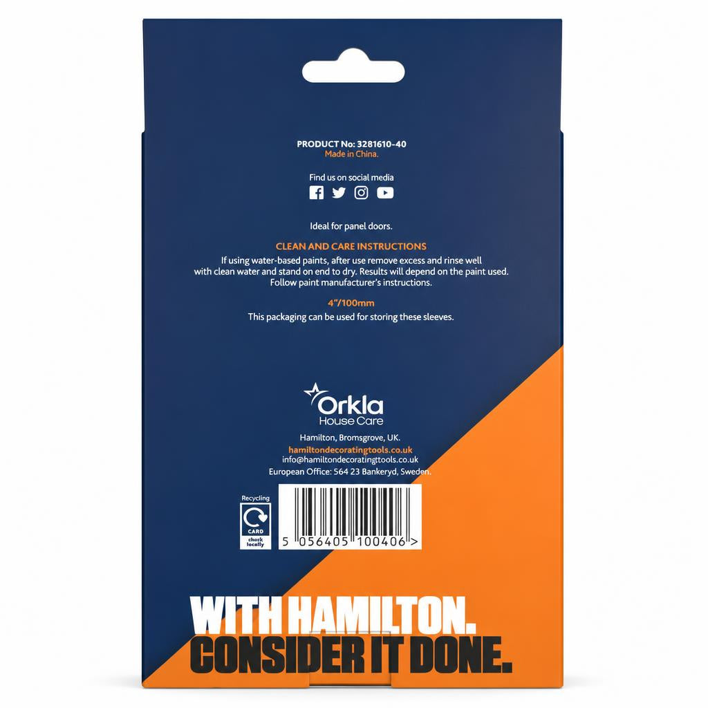 Hamilton 4" Foam Roller Sleeves packaging back