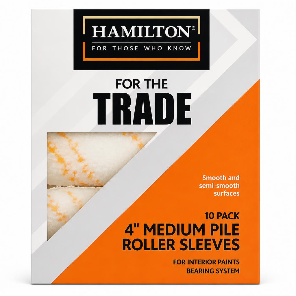Hamilton 4 Inch Medium Pile Roller Sleeves Packaging