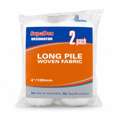 Front view of SupaDec Long Pile Woven Fabric Roller packaging