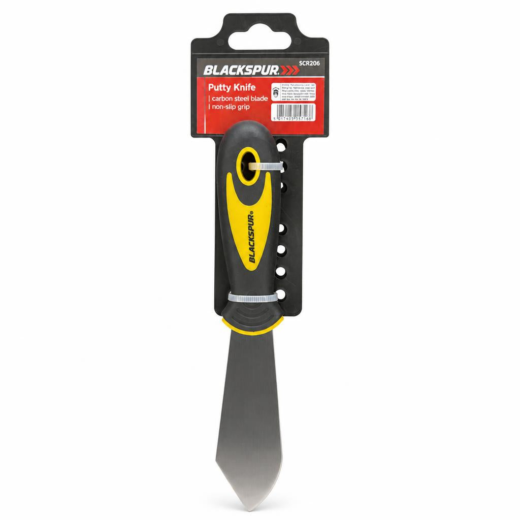 Blackspur Putty Knife with carbon steel blade in packaging