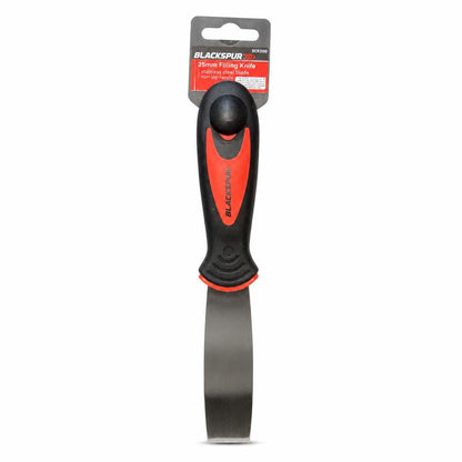 Blackspur 25mm Filling Knife packaging with red and black handle
