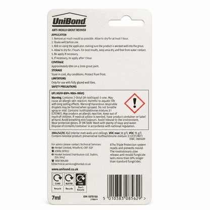 UniBond Grout Reviver White packaging back