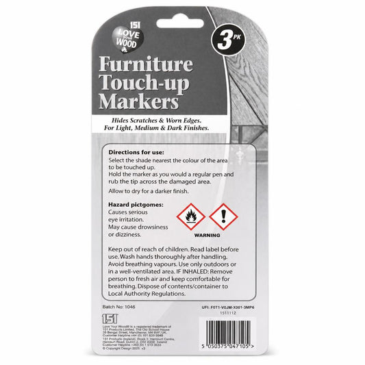 151 Furniture Touch-up Markers back packaging