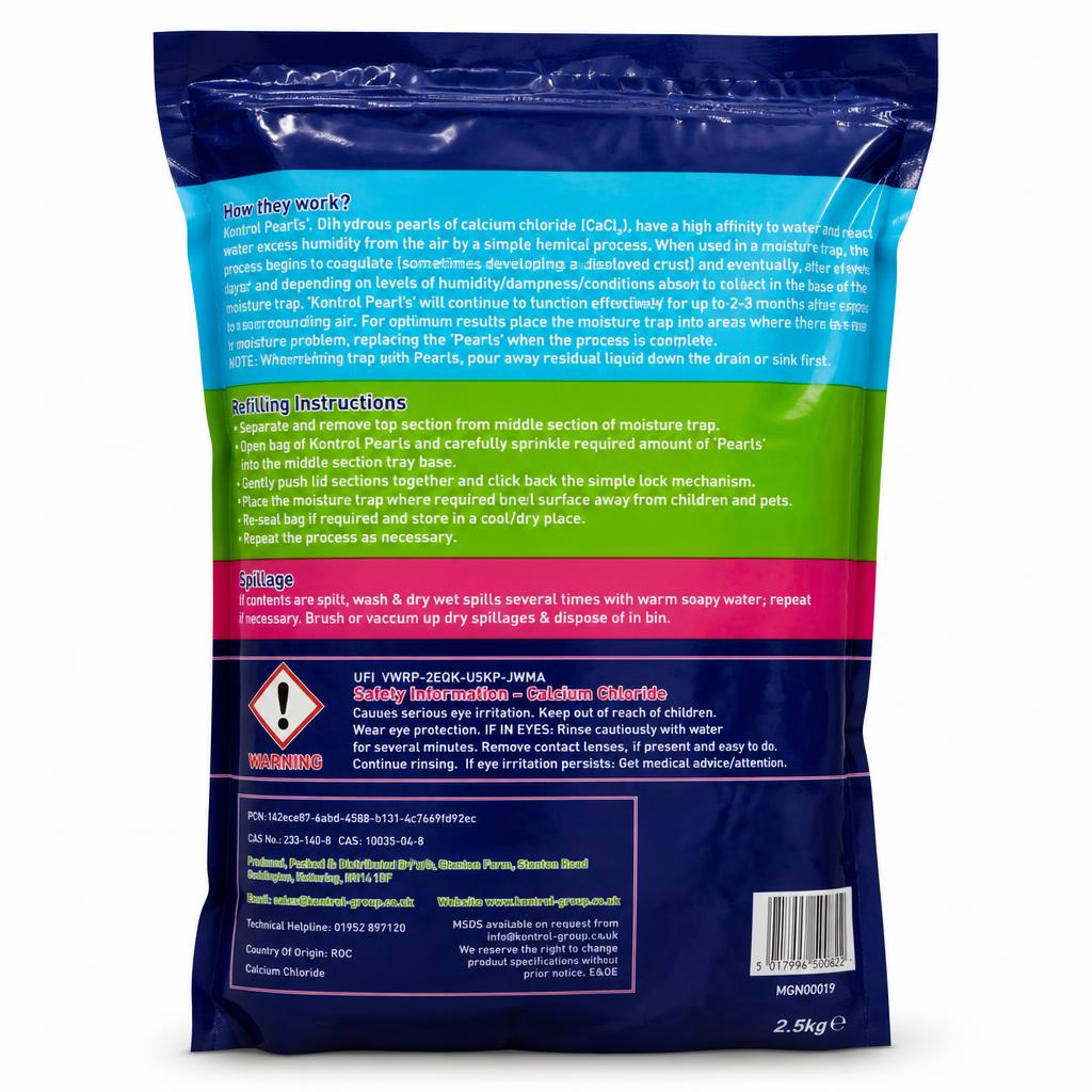 Kontrol Damp Kontrol Refill Pack back packaging with instructions