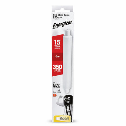 Front of Energizer LED S15 Strip Tube 221mm Frosted packaging