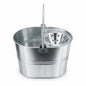 Metal mop bucket with drainer in a store display