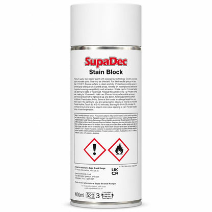 SupaDec Stain Block Spray back packaging