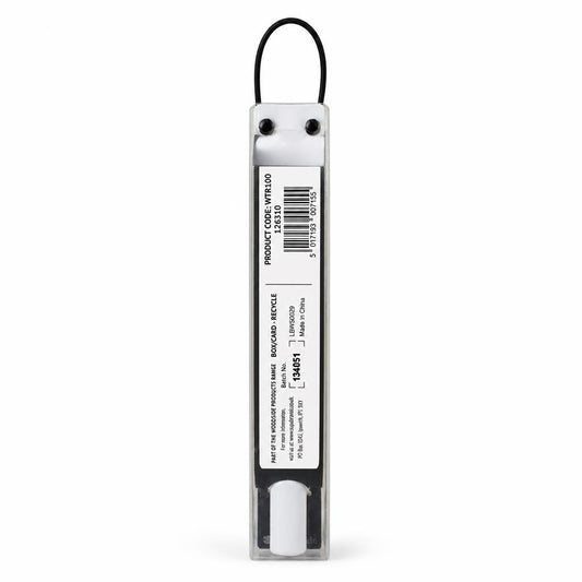 Back view of Woodside Extendable Tension Rod packaging with barcode