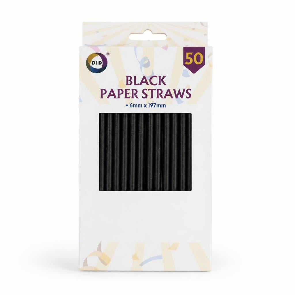 DID Black Paper Straws front packaging