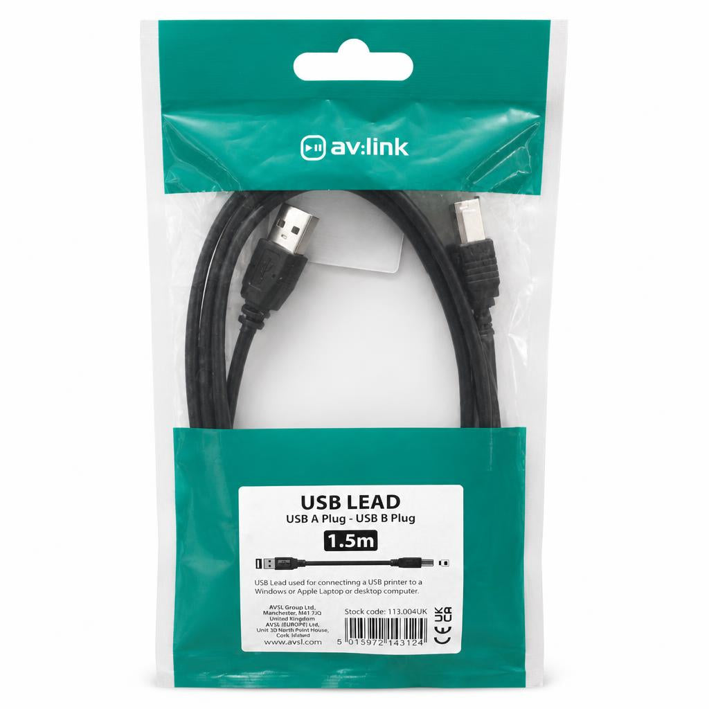 Back of AV:Link USB Lead package with product details