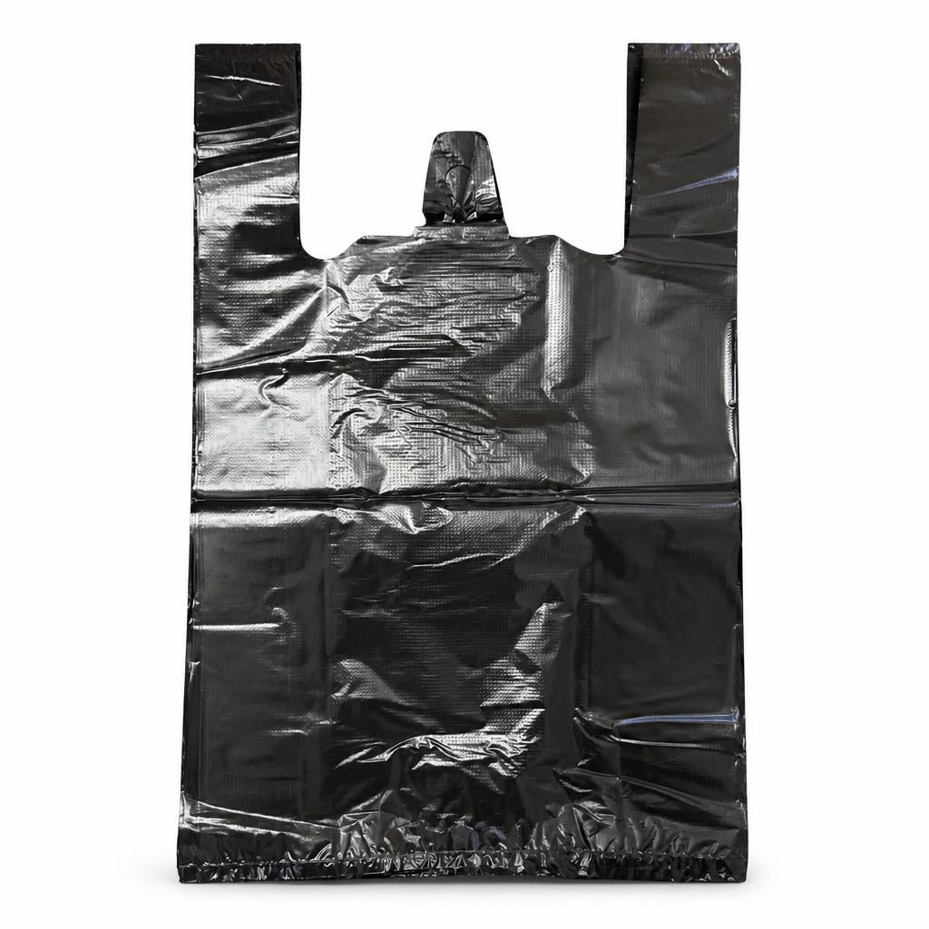 Black bin bag with ruler for size reference