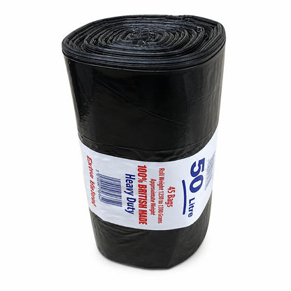 Top view of the roll of heavy duty bin bags.