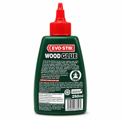 Evo-Stik Wood Glue back packaging